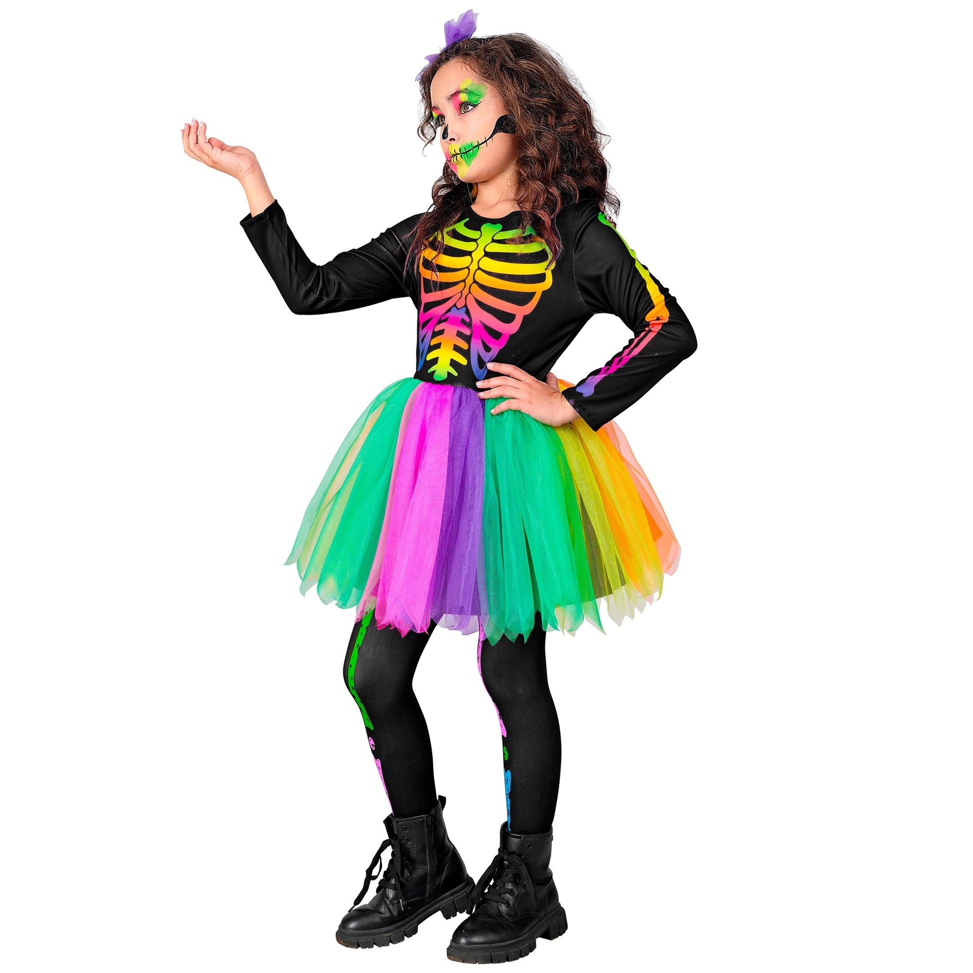 "SKELETT" (Kleid mit Tutu, Haarreif mit Schleife und Totenkopf) – Ansicht 3