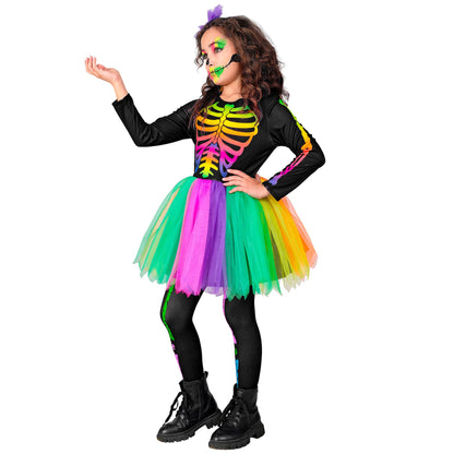 "SKELETT" (Kleid mit Tutu, Haarreif mit Schleife und Totenkopf) – Ansicht 3