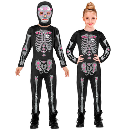 " SKELETT" (Overall, Maske mit Kapuze) – Vorderansicht