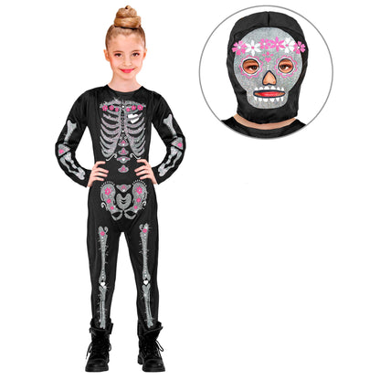 " SKELETT" (Overall, Maske mit Kapuze) – Detailansicht
