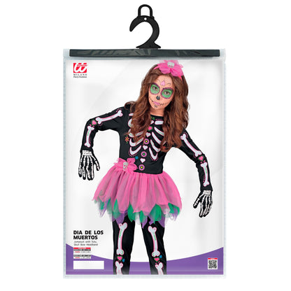 "SKELETT" (Overall mit Tutu, Haarreif mit Schleife und Totenkopf) – Ansicht 5