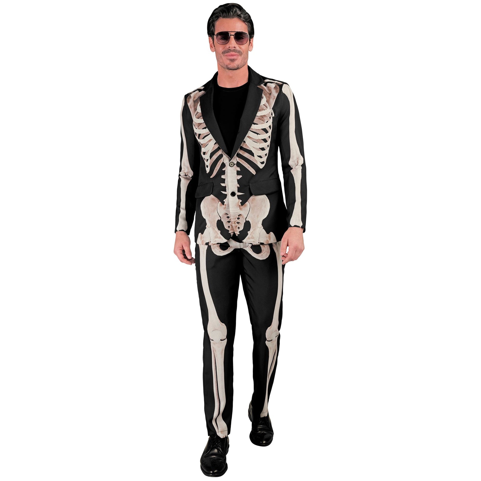 "SKELETT PARTY FASHION ANZUG" (Jackett, Hose) – Vorderansicht
