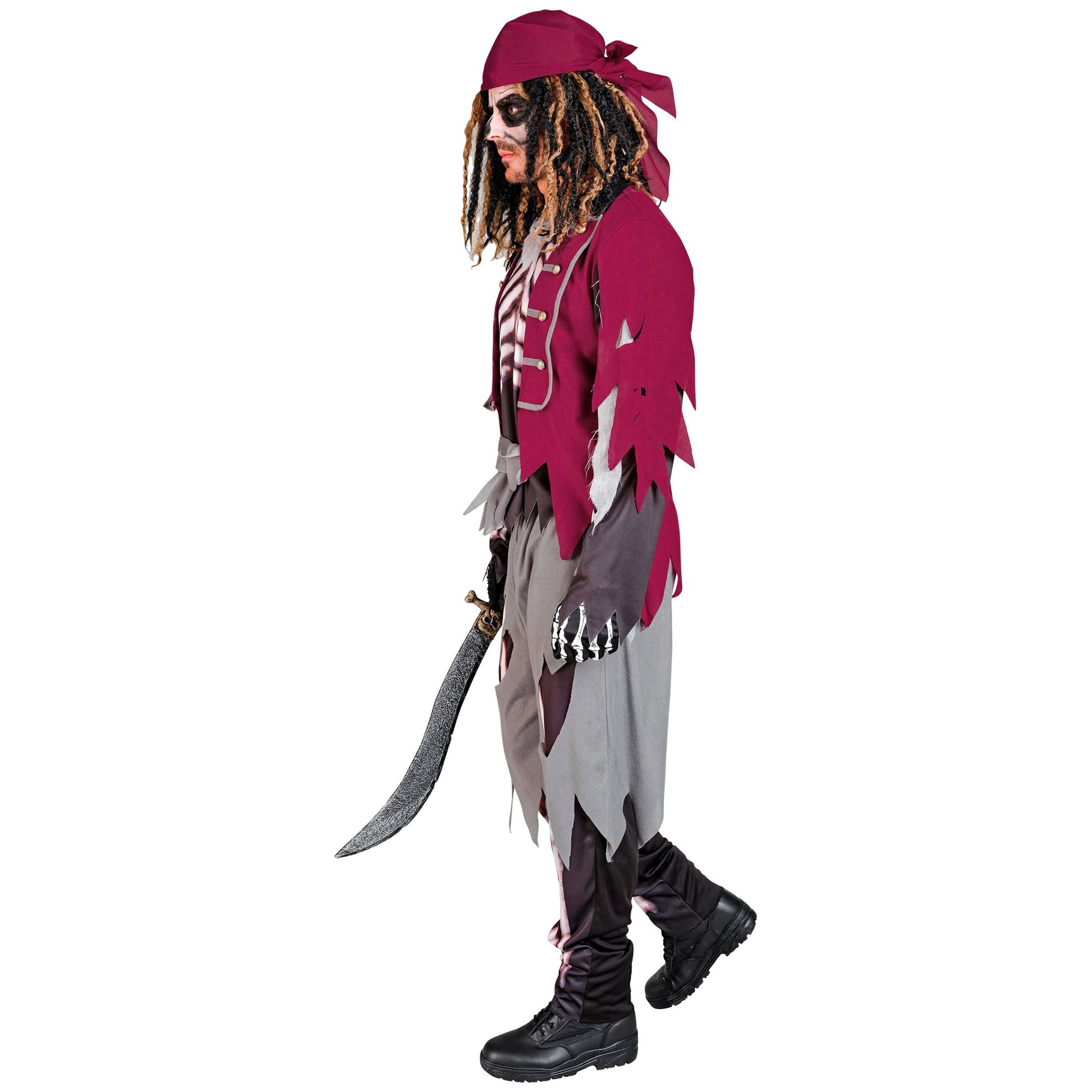 "SKELETT PIRAT" (Oberteil mit Weste und Gürtel, Hose, Bandana) – Ansicht 3