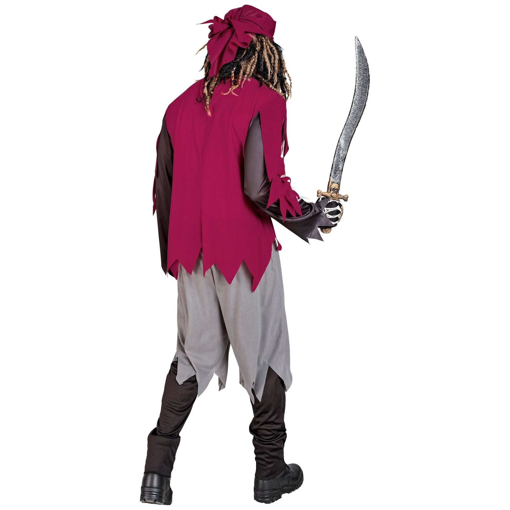 "SKELETT PIRAT" (Oberteil mit Weste und Gürtel, Hose, Bandana) – Ansicht 4