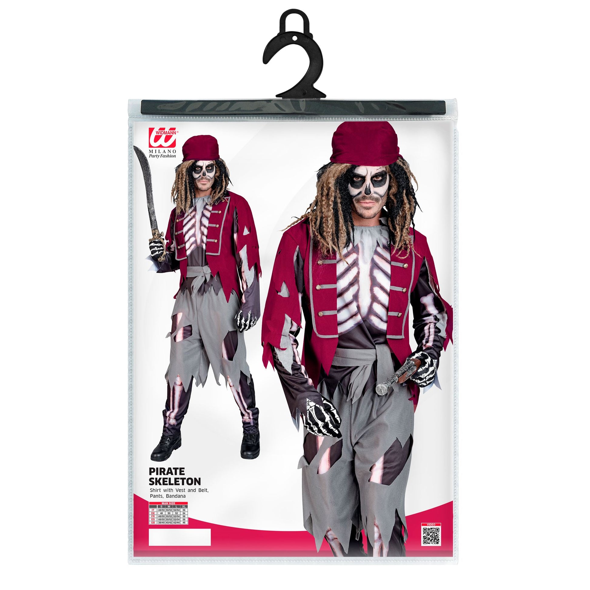 "SKELETT PIRAT" (Oberteil mit Weste und Gürtel, Hose, Bandana) – Ansicht 5