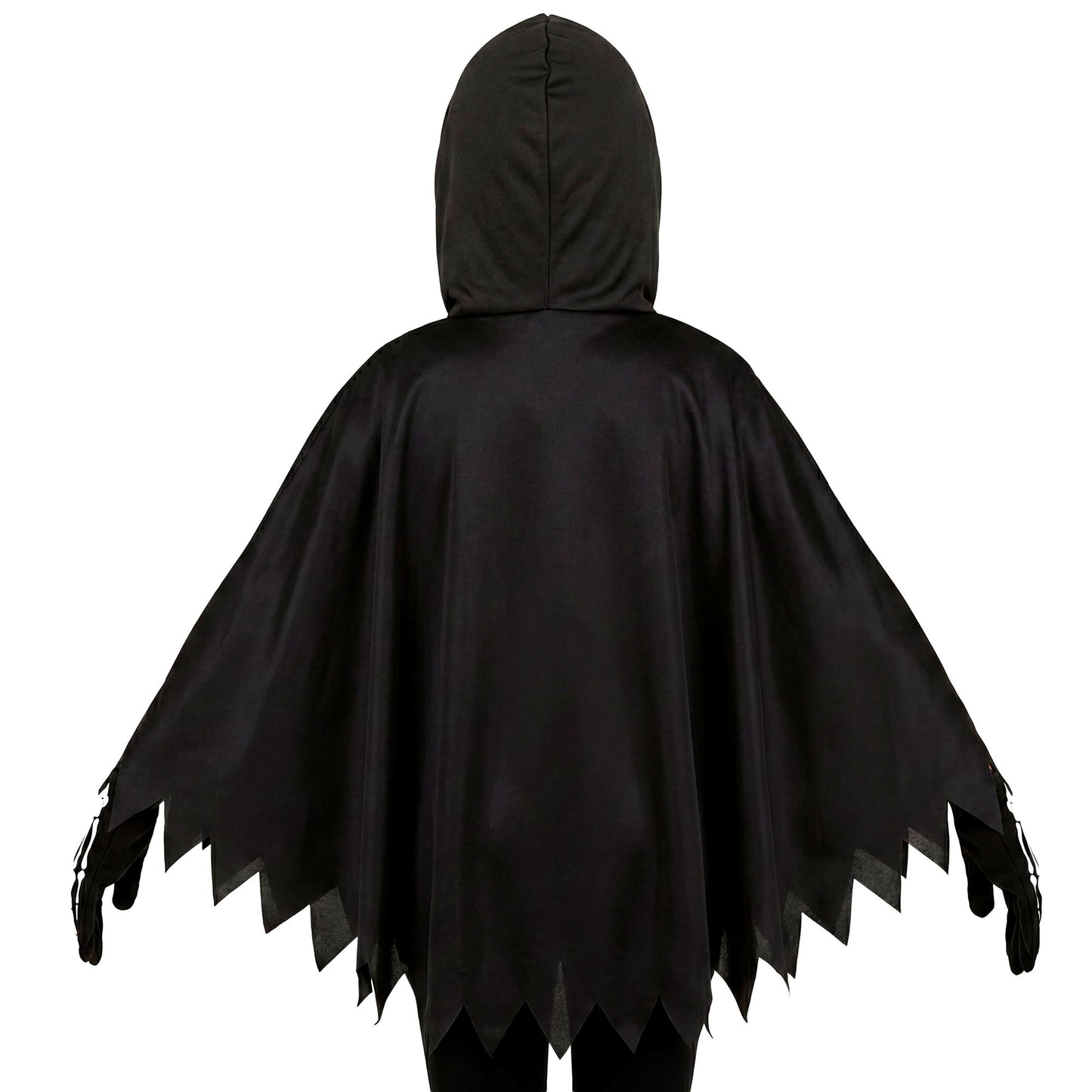 "SKELETT" (Poncho mit Kapuze) – Detailansicht