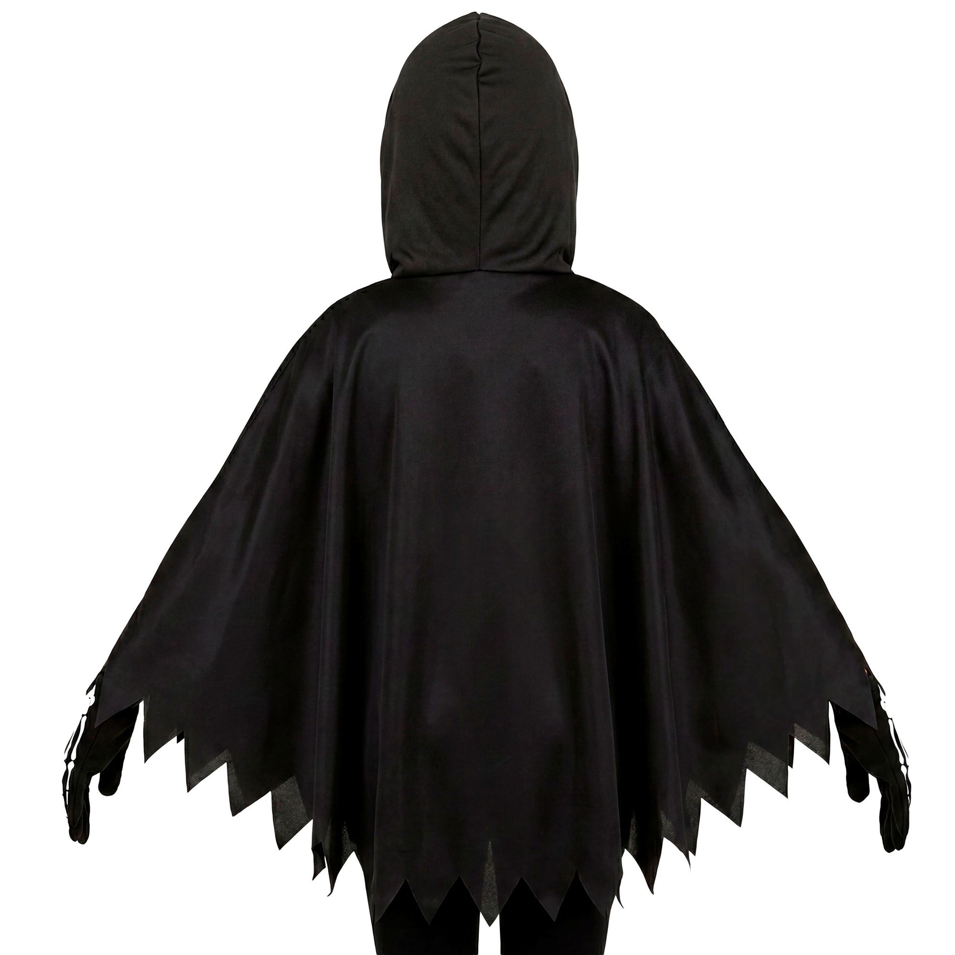 "SKELETT" (Poncho mit Kapuze) – Detailansicht