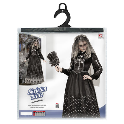 "SKELETTBRAUT" (Kleid mit Reifunterrock, Brautschleier) – Ansicht 4