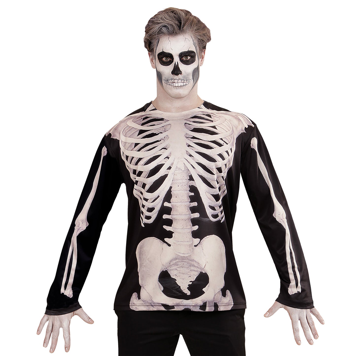 "SKELETTMANN" (Longsleeve) – Vorderansicht