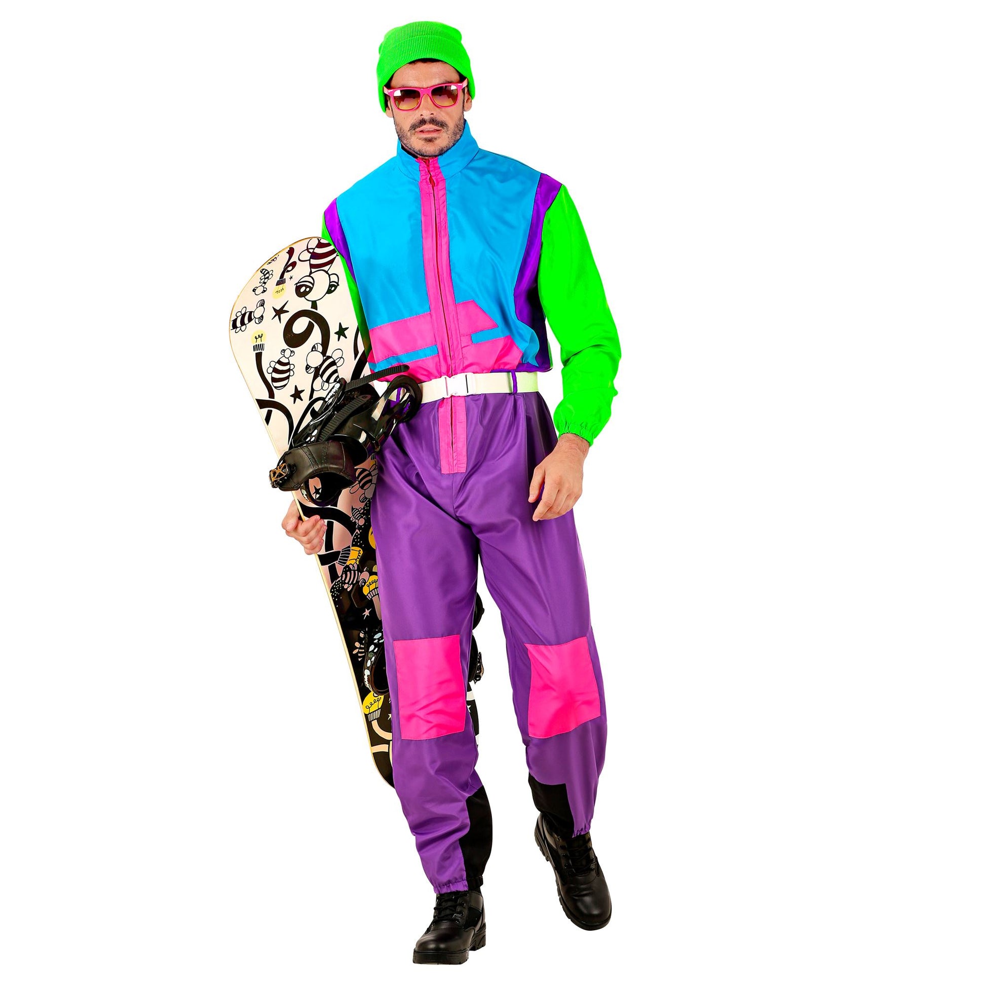 "SKI- SNOWBOARDANZUG VIOLETT-HELLBLAU-GRÜN" (Overall, Gürtel) – Ansicht 3