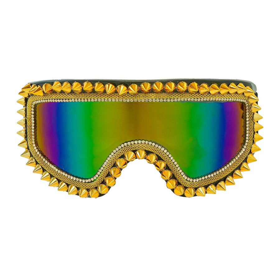 "SKIBRILLE APRÈS-SKI / FESTIVAL MIT GOLDENEN NIETEN UND STRASS" – Vorderansicht