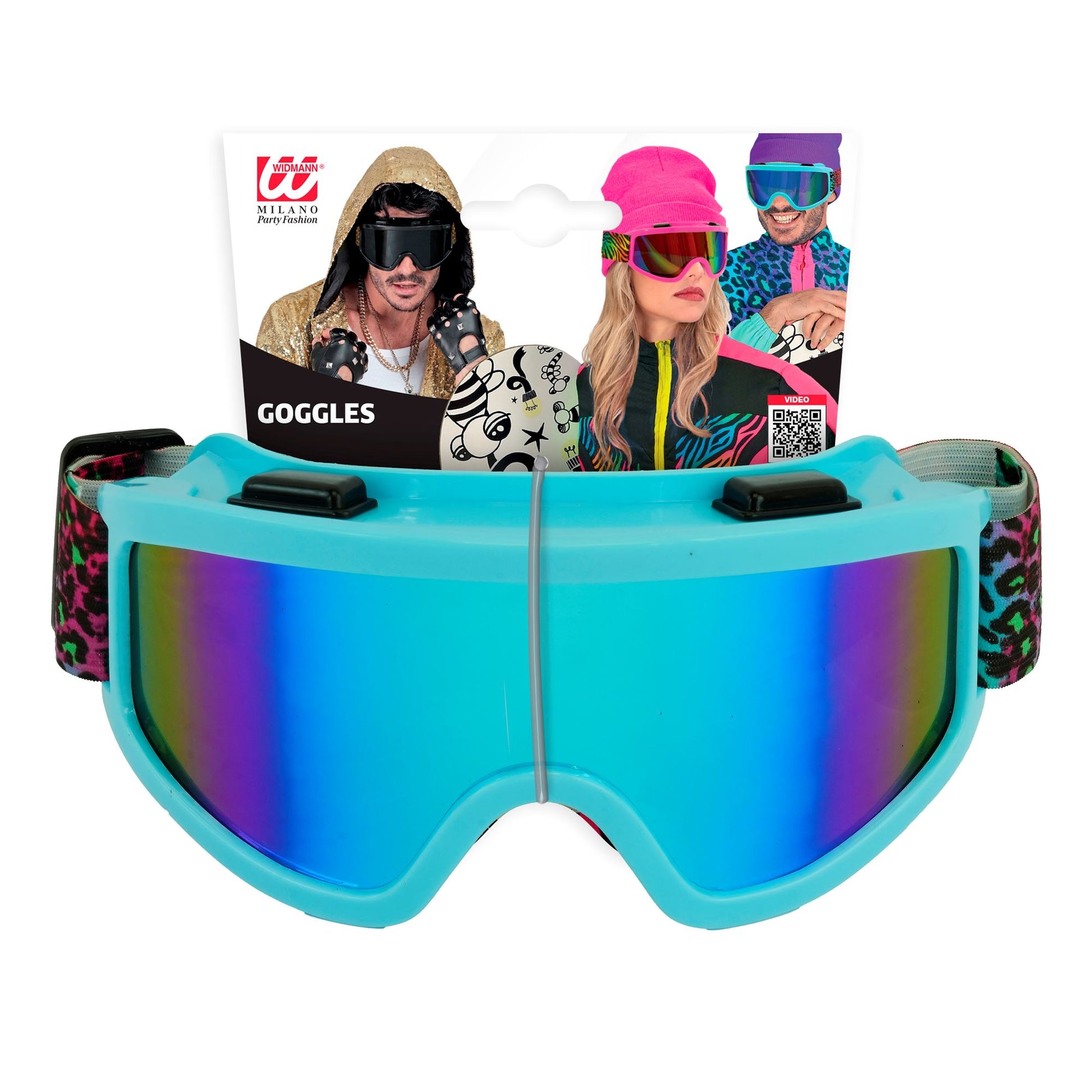 "SKIBRILLE APRÈS-SKI / FESTIVAL REGENBOGEN LEOPARDENMUSTER" – Detailansicht
