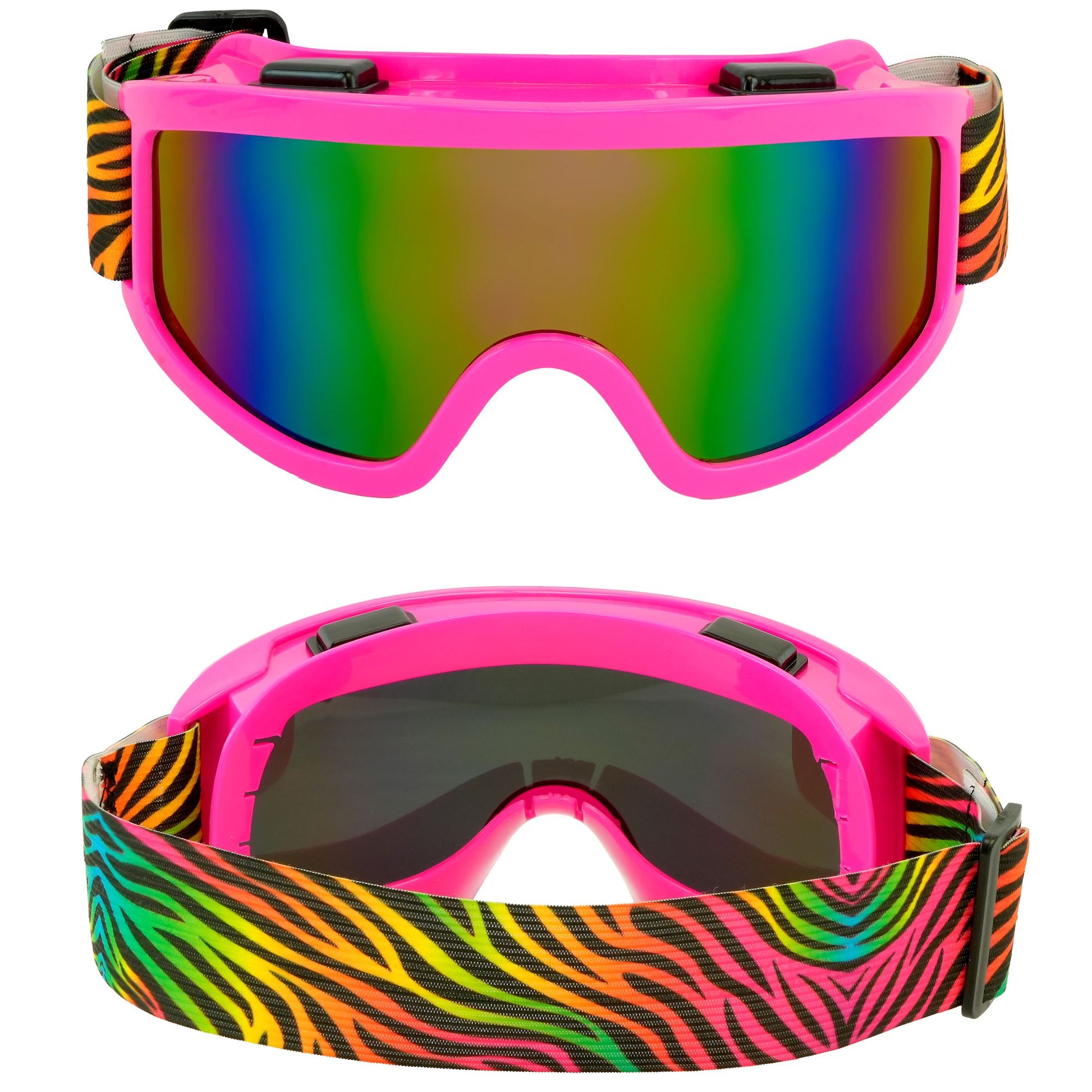 "SKIBRILLE APRÈS-SKI / FESTIVAL REGENBOGEN TIGERMUSTER" – Vorderansicht