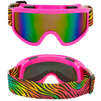 "SKIBRILLE APRÈS-SKI / FESTIVAL REGENBOGEN TIGERMUSTER" – Vorderansicht