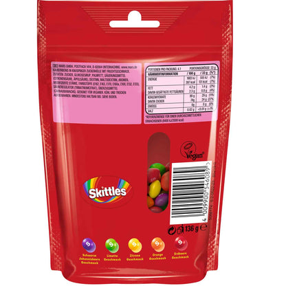 Skittles Fruits 136 g Kaudragees mit knuspriger Zuckerhülle und Fruchtsaftkonzentrat