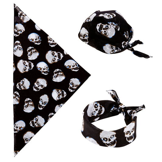 "SKULLS BANDANA" 55x55 cm - 100% Baumwolle – Vorderansicht