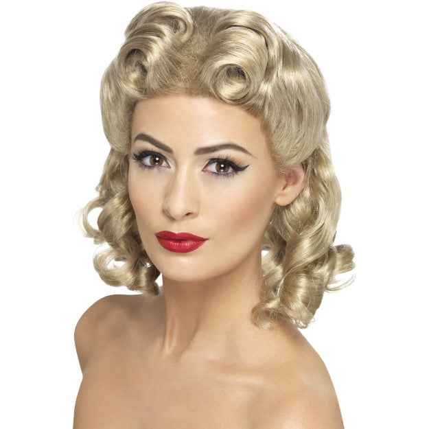 Smiffys 40er Jahre Liebchen Perücke Blond mit Locken