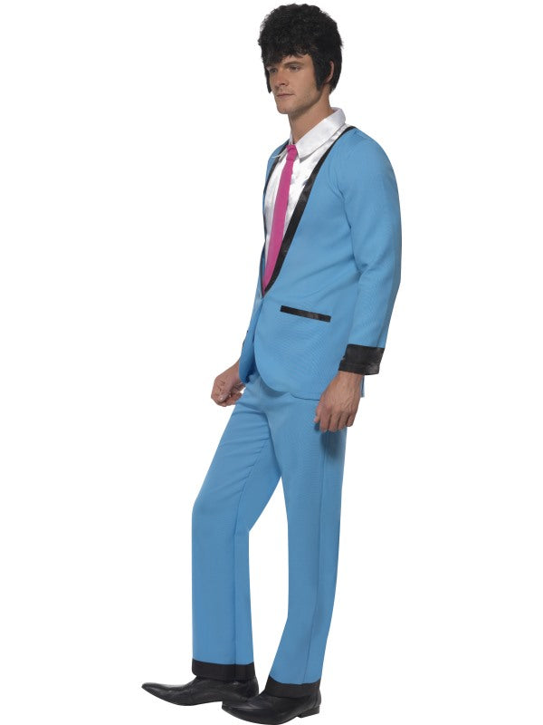 Smiffys 50s Teddy Boy Kostüm – Blaues Jackett, Hose & Rote Krawatte - Fasnacht24.ch