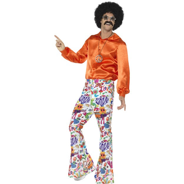 Smiffys 60er Jahre Groovy Flared Herrenhose – Leicht & Retro – Detailansicht