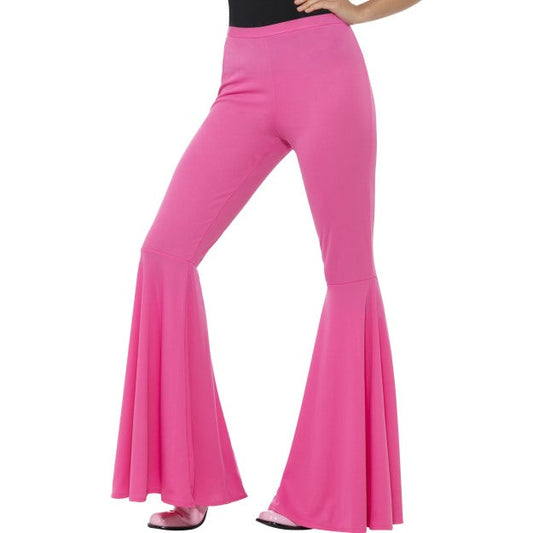 Smiffys 70er Disco Schlaghose – Pink, Flared Damenhose - Fasnacht24.ch