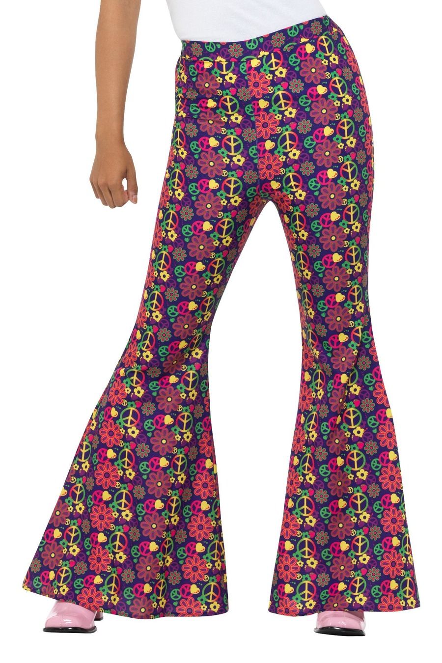 Smiffys 1960er Psychedelische Flared Hosen – Multicolor, Retro - Fasnacht24.ch