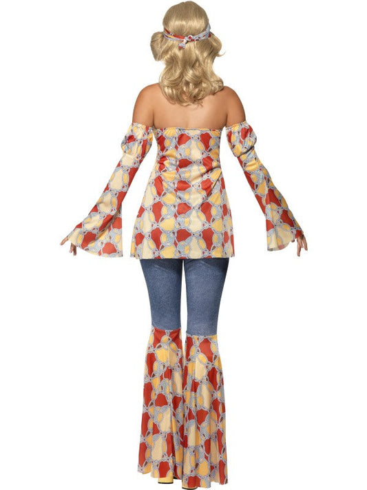 Smiffys 70s Hippie Vintage Girl Kostüm – Neckholder Top & Schlaghose - Fasnacht24.ch