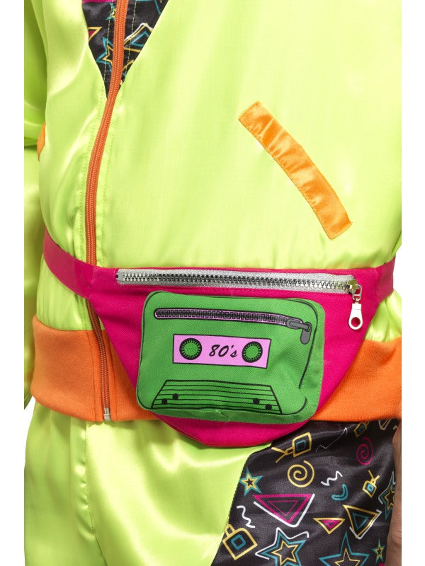 Smiffys 80er Retro Bauchtasche Hüfttasche Kassette Design verstellbarer Gürtel – Detailansicht