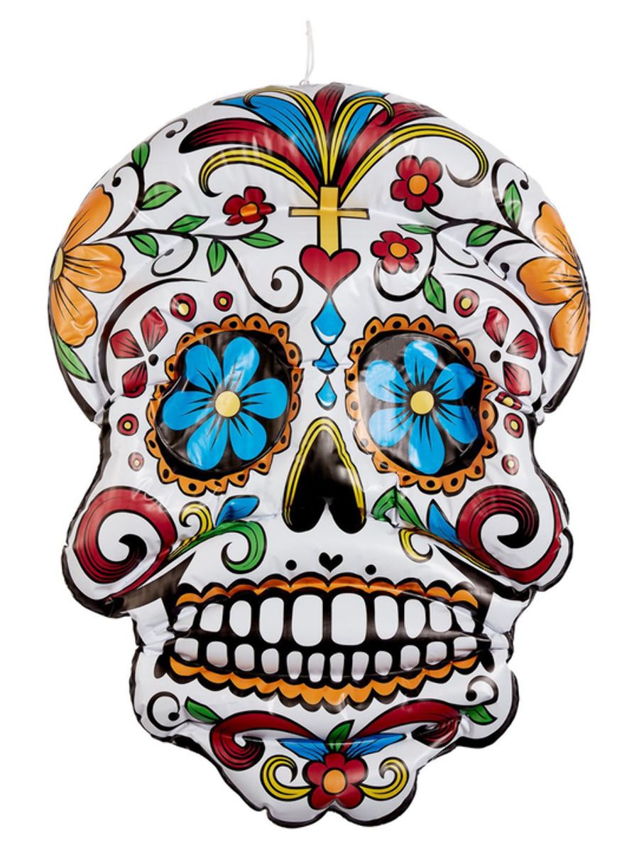 Aufblasbarer Smiffys Totenkopf 100cm – Day of the Dead Deko - Fasnacht24.ch