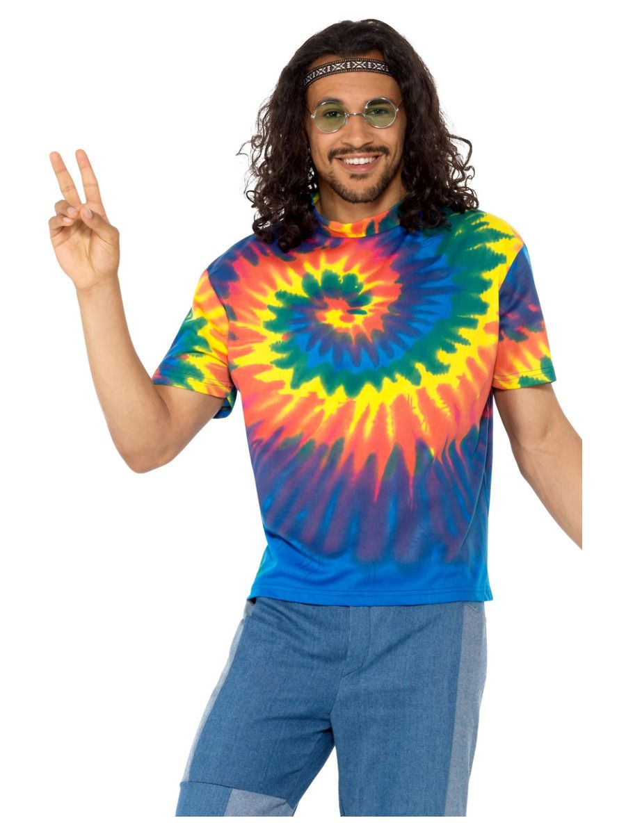 Smiffys Batik Hippie Herren Kostümshirt Mehrfarbig Leicht Fasnacht24.ch