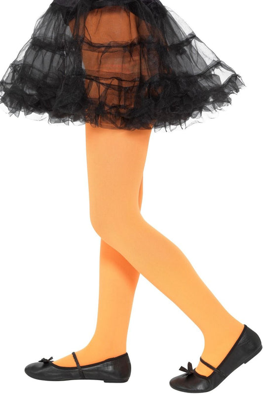 Smiffys Kinder Opaque Orange Strumpfhosen – 6-12 Jahre, Strapazierfähig - Fasnacht24.ch