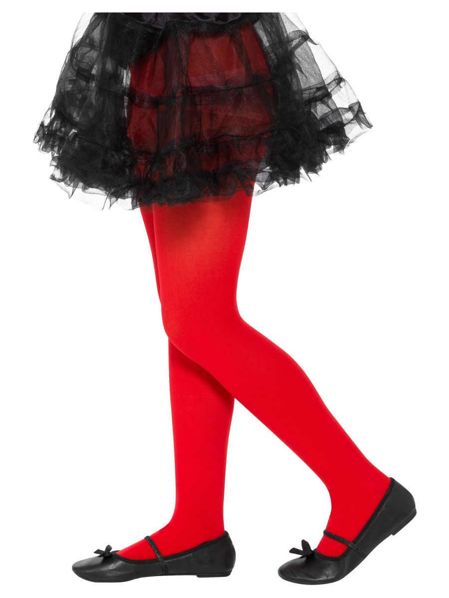 Smiffys Kinder Opaque Rote Strumpfhose – 6-12 Jahre | Strapazierfähig - Fasnacht24.ch