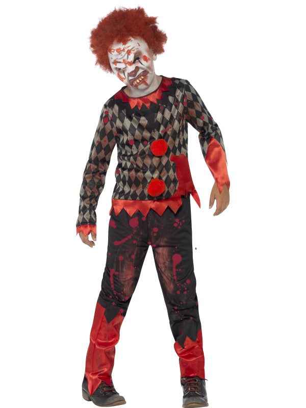 Smiffys Blutiger Zombie Clown Halloween Kinderkostüm Rot-Schwarz Grösse S - Fasnacht24.ch – Produktansicht