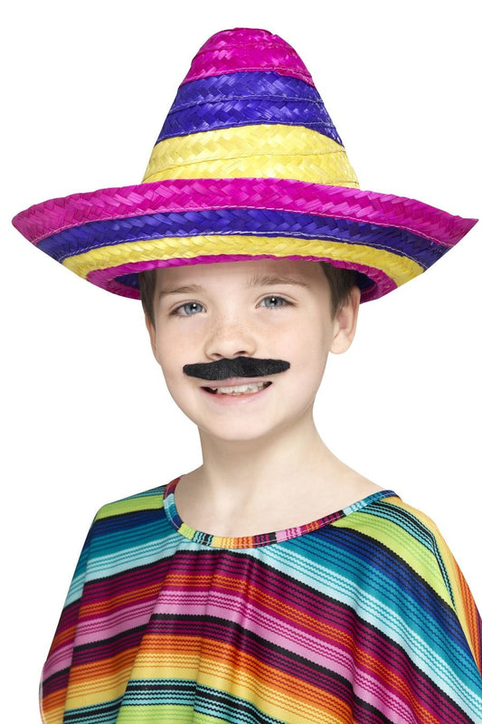 Smiffys Gestreifter Kinder Sombrero – Bunt, Leicht Polyester - Fasnacht24.ch