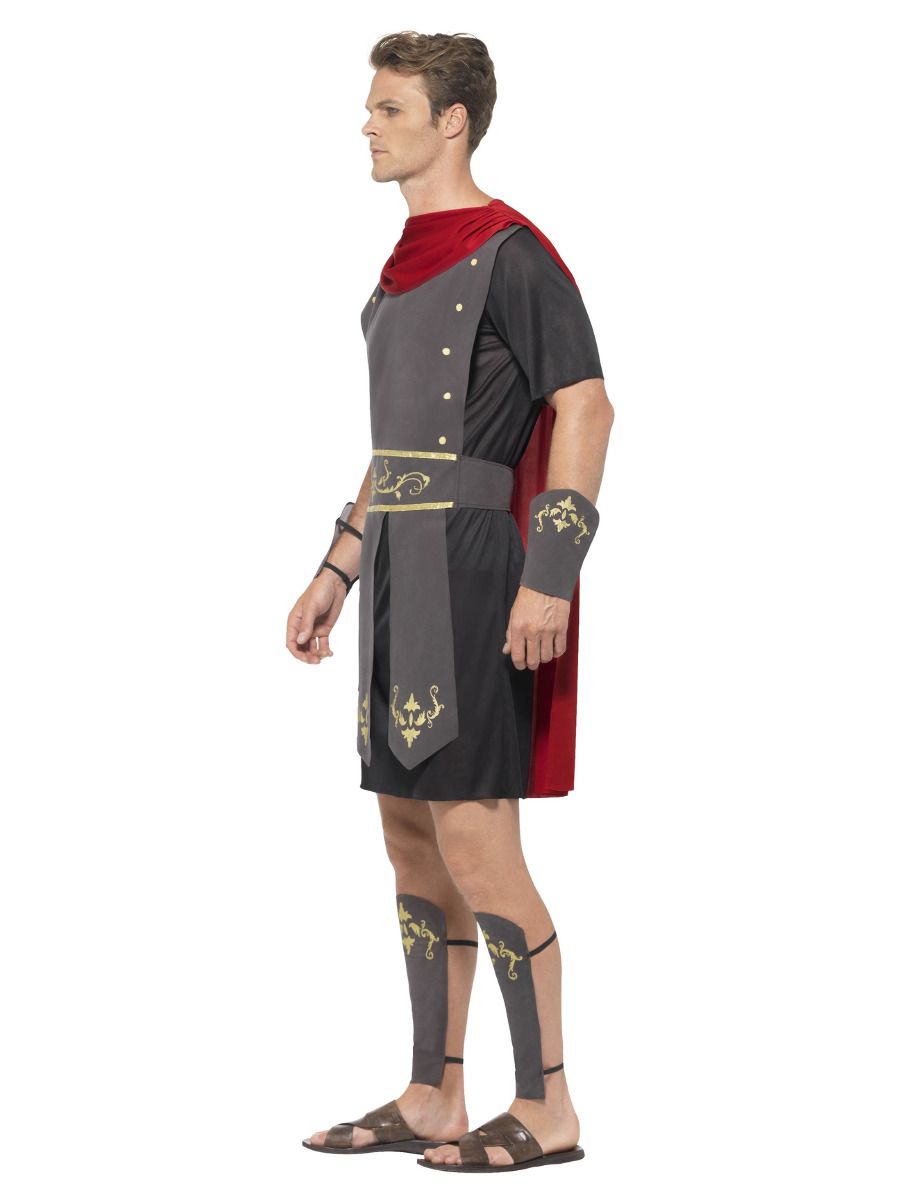 Smiffys Medardus Römischer Gladiator Herren Kostüm – Graues Tunika Rotem Cape - Fasnacht24.ch