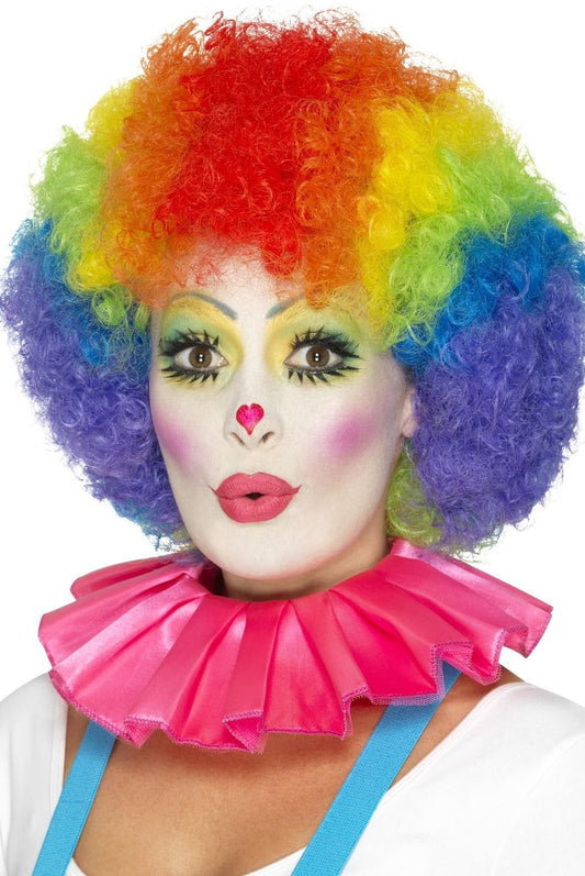 Smiffys Pink Clownkragen – Rüschen Hals Accessoire für Erwachsene - Fasnacht24.ch