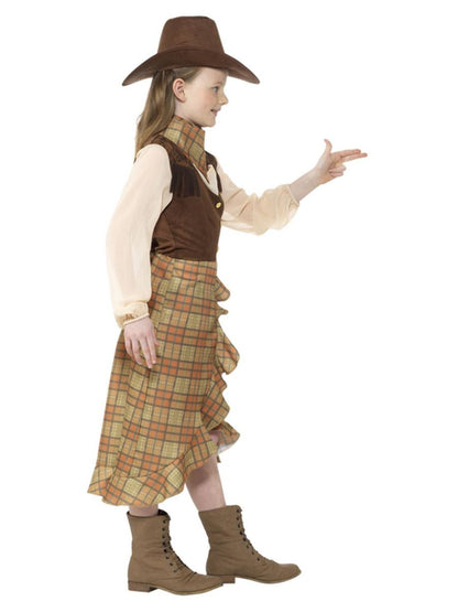 Smiffys Cowgirl Western Kleid für Mädchen – Polyester, Fransen – Seitenansicht