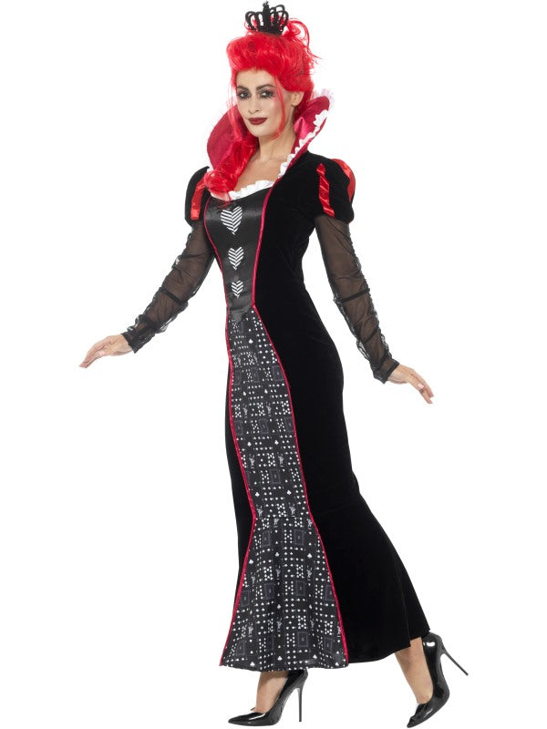 Smiffys Damen Gothic Queen Kostüm Schwarzes Kleid mit Krone - Fasnacht24.ch – Detailansicht