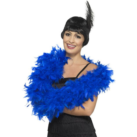 Federboa Smiffys Deluxe – Royal Blau, 180cm, Weiche Federn - Fasnacht24.ch