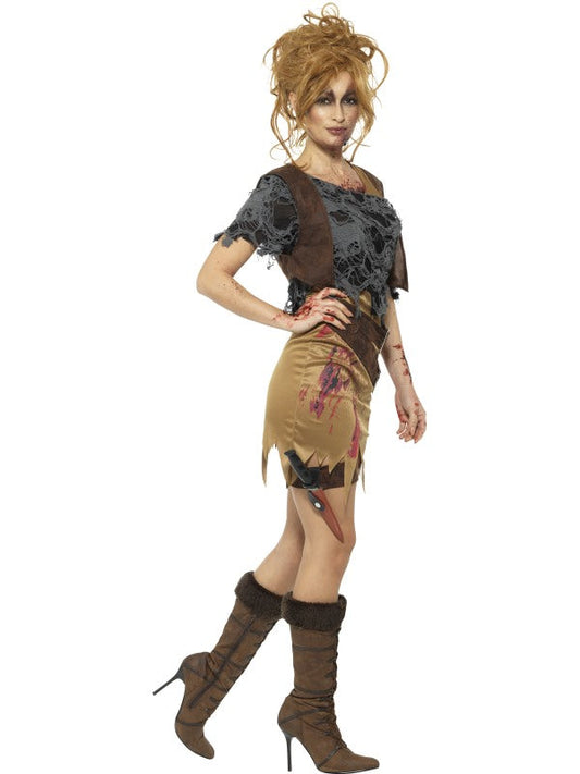 Smiffys Ramona Zombie Huntress Damenkostüm – Blutiges Rotes Kleid - Fasnacht24.ch