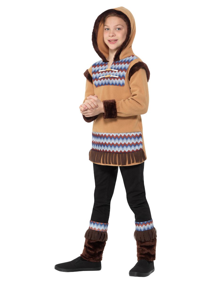 Smiffys Eskimo Arktis Kostüm Jungen braun Fleece Winteranzug Fasnacht24.ch – Produktansicht