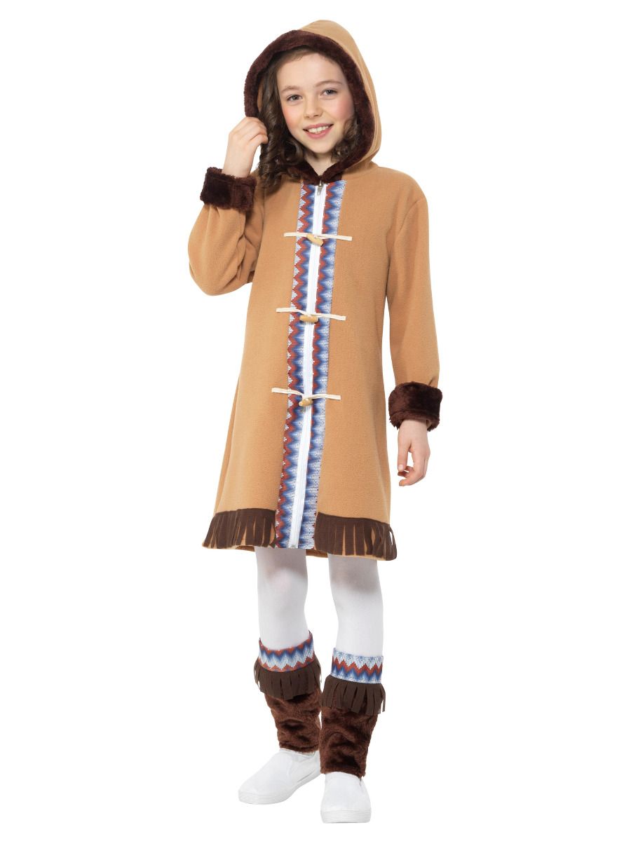 Smiffys Eskimo Arktis Kostüm Für Mädchen Braun Fleece Set – Produktansicht