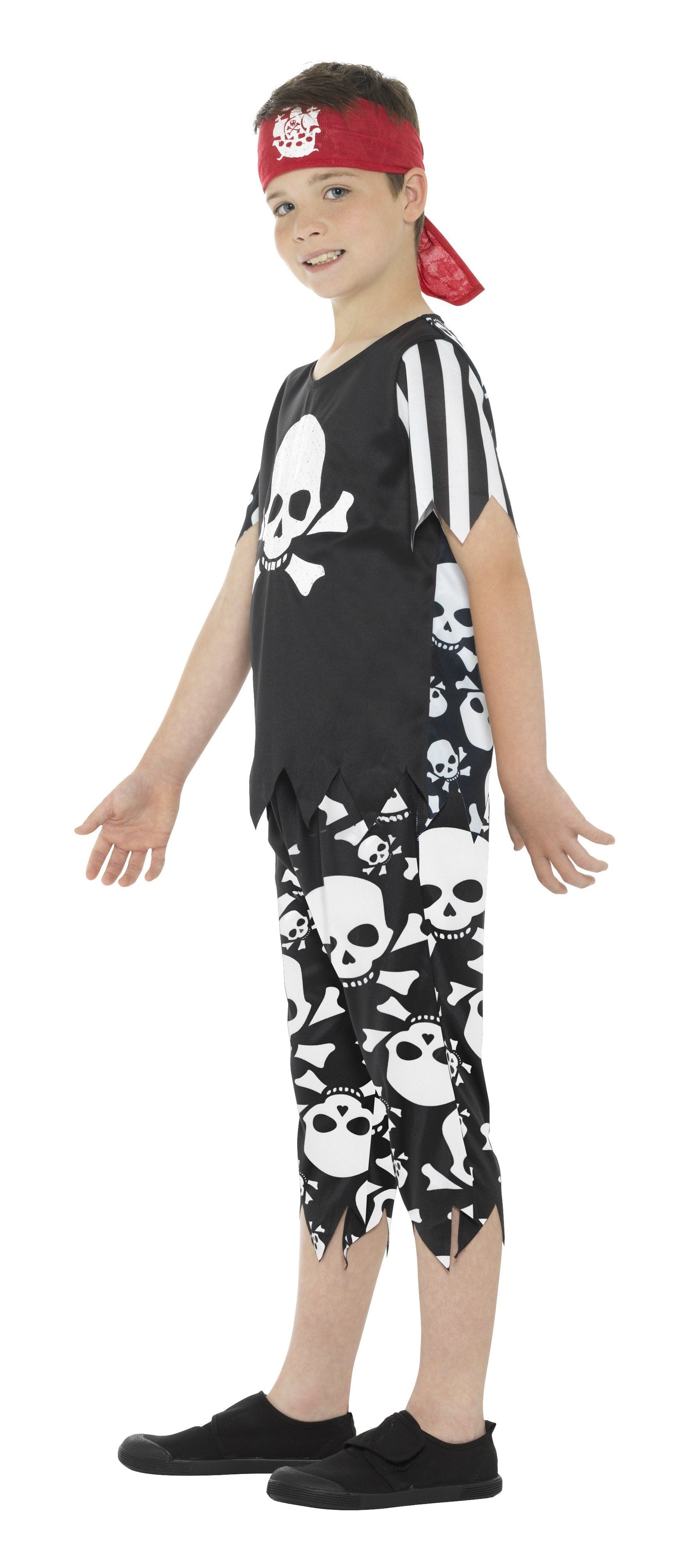 Smiffys Falco Fieser Piratenkostüm für Kinder – Schwarz Weiß Rot - Fasnacht24.ch