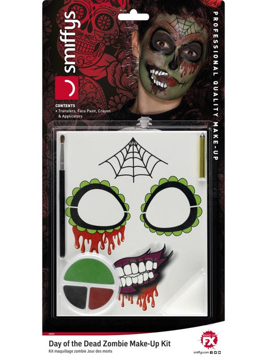 Smiffys Horror Zombie Make-Up Set – Transfer Folien & Cremes - Fasnacht24.ch