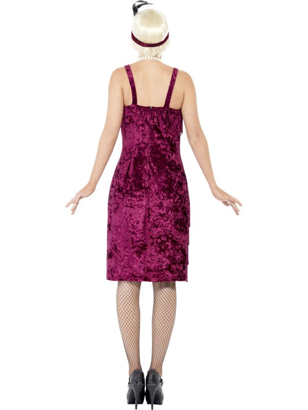 Smiffys Jazz Flapper Girl Kostüm Weinrot 1920er Stil – Detailansicht