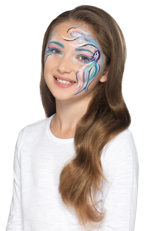 Smiffys Kinder Einhorn Make-Up Kit – Aqua Multi-Color Glitter - Fasnacht24.ch