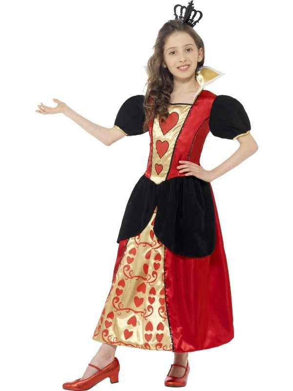 Smiffys Queen of Hearts Kinderkostüm mit Kleid und Glitzerkrone - Fasnacht24.ch – Produktansicht