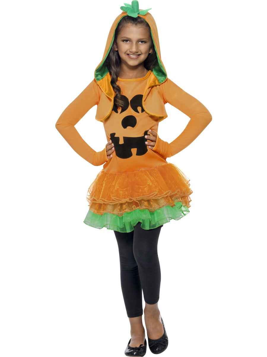 Smiffys Kürbis Halloween Mädchen Kostüm Orange-Schwarz mit Tutu bei Fasnacht24.ch – Produktansicht