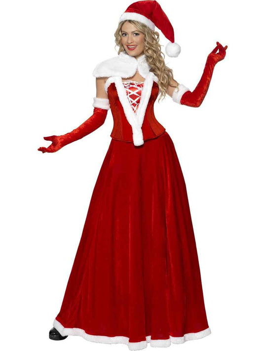 Smiffys Mrs. Claus Kostüm – Weißes Polyester Kleid, 5-teilig - Fasnacht24.ch