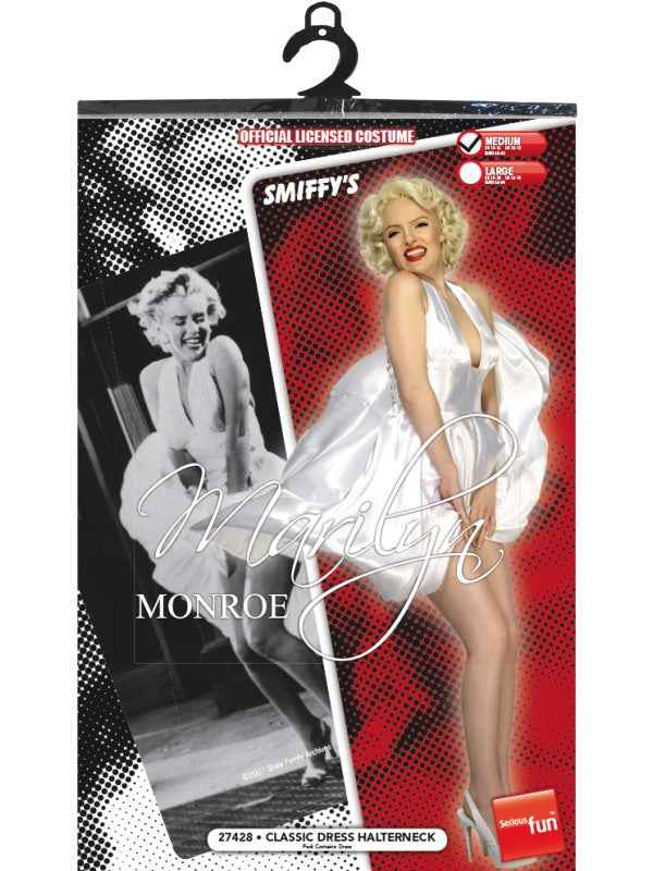 Smiffys Weisses Klassisches Neckholder Kleid Polyester Retro 50er Jahre Fasnacht24.ch – Detailansicht