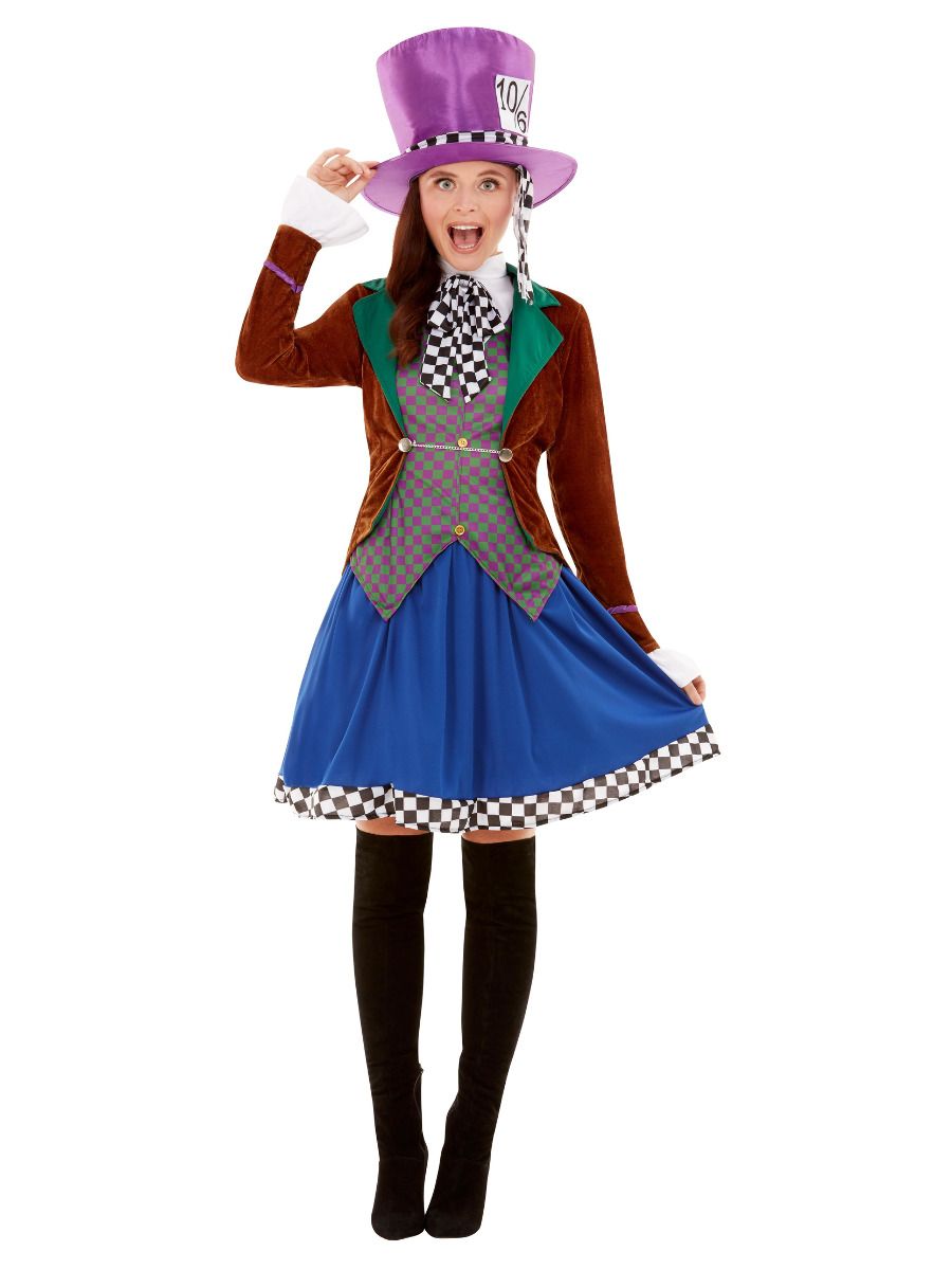 Smiffys Miss Mad Hatter Damenkostüm – Alice in Wonderland Teal Jacke – Produktansicht